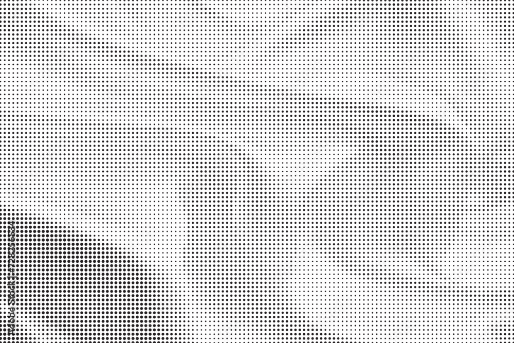 Halftone vector background. Monochrome halftone pattern. Abstract liquid wave background. Dotted grunge silk texture. Pop Art comic grunge black white texture.