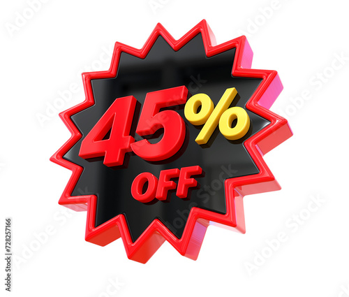 45 Percent Discount Sale Sticker