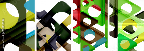 Abstract background set, showcasing a dynamic interplay of triangles. Fusion of modern design and geometric allure