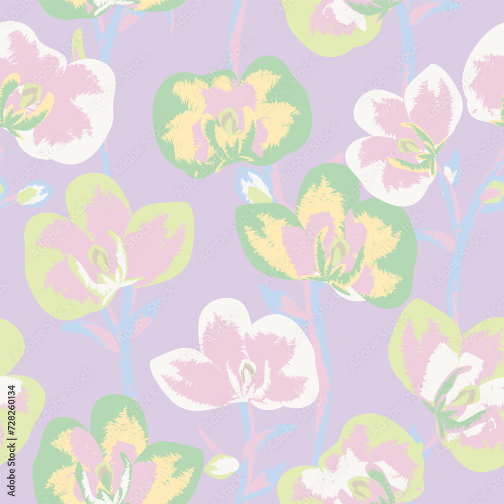 Pastel Abstract Floral Seamless Pattern Design