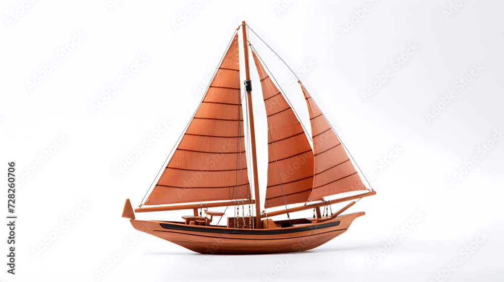 miniature sail boat  made from wood