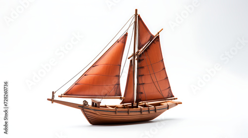 miniature sail boat made from wood