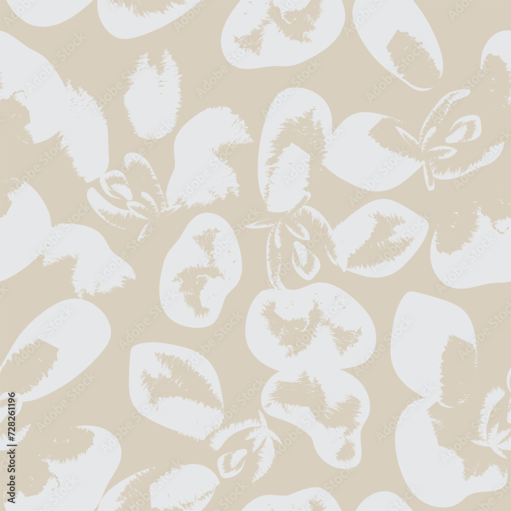 Fototapeta premium Neutral Colour Abstract Floral Seamless Pattern Design