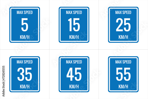 Wallpaper Mural Maximum Speed limit sign  kmh,  Kmh, sign icon on white background vector illustration. Torontodigital.ca