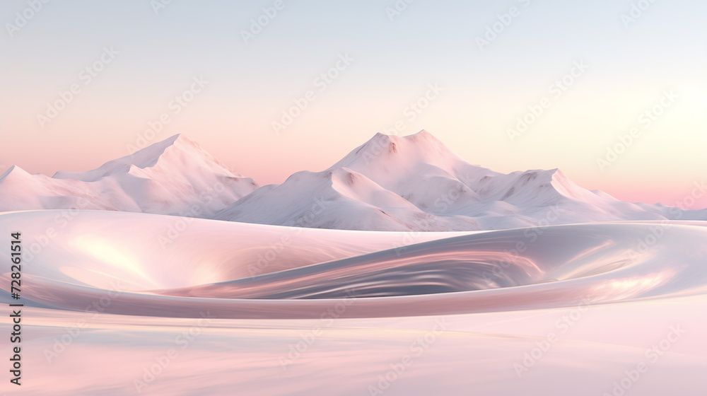 abstract landscape with pink mountain, 3d render, generate ai abstract landscape with pink mountain, 3d render, generate ai