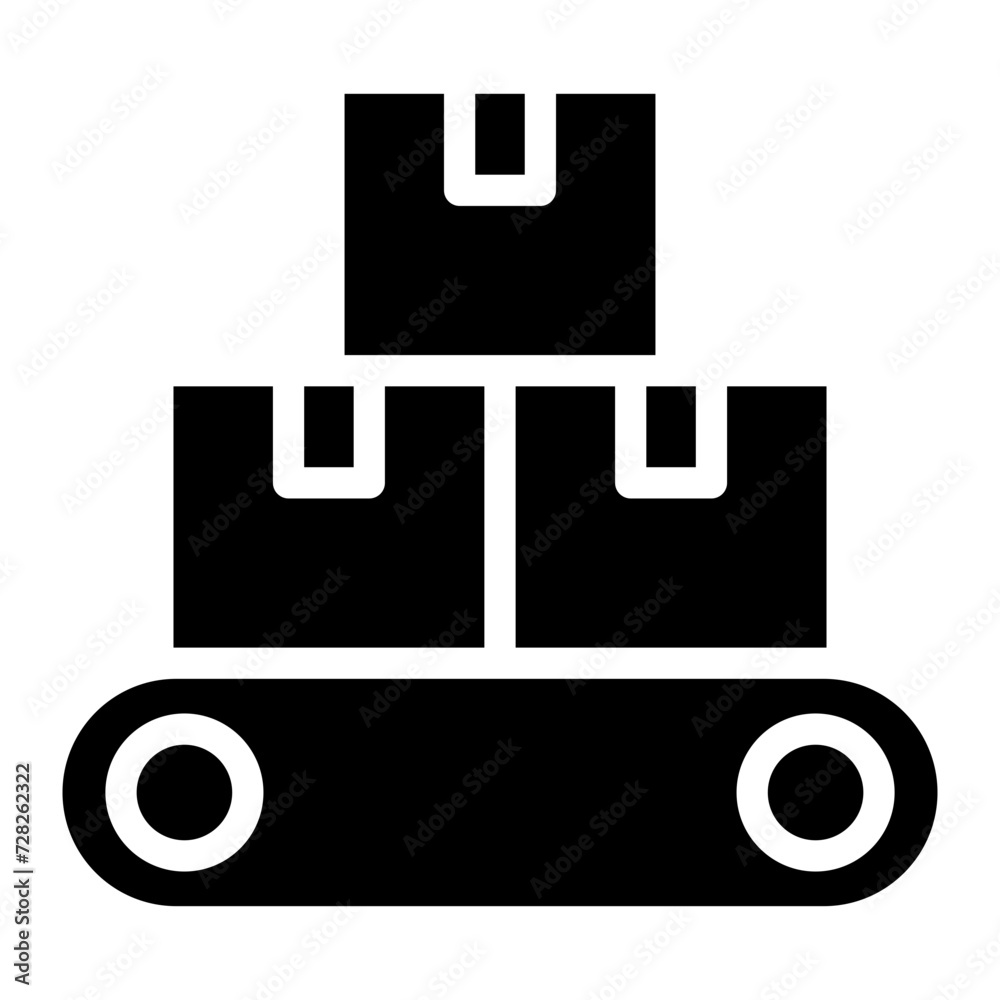 product in conveyor belt icon product in conveyor belt icon