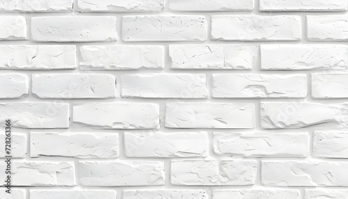Simple white brick wall with light gray shades seamless pattern surface texture background in banner wide panorama