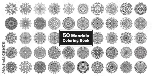 Bundle of 50 Mandala Design For Coloring Book