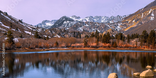 Scenic landscape of sierra mountains near Sabrina lake ,Bishop California photo