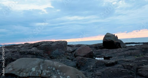 Black Rocks in Presque Isle Park Marquette Michigan Lake Superior photo