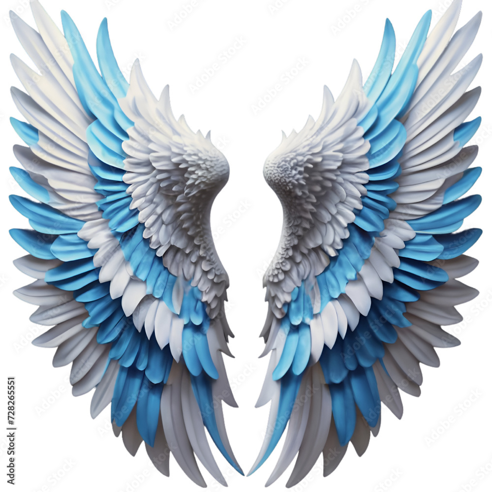 Fototapeta premium Free Photo Beautiful angel wings and light blue color Ai Generated