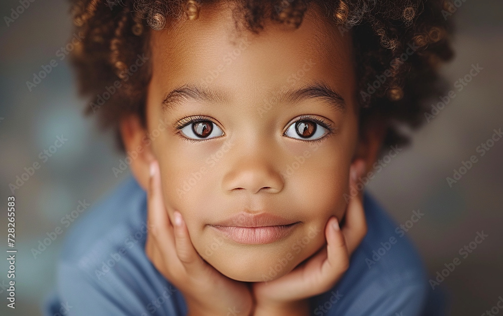 Close Up of a Child With Curly Hair