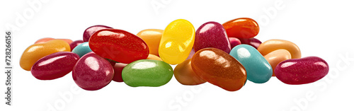 Jellybeans isolated on a transparent background created with Generative AI technology