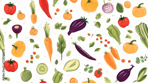 Small organic healthy vegetables   pattern banner wallpaper