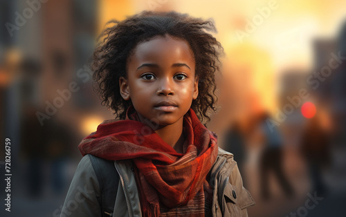 Multiracial Little Girl Wearing Scarf © imagineRbc