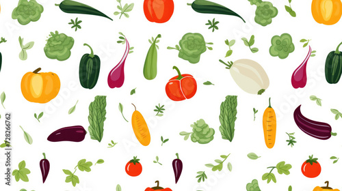Small organic healthy vegetables, pattern banner wallpaper