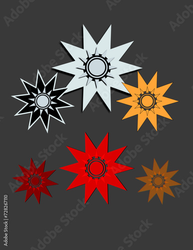 Set of Abstract Star Graphic Design