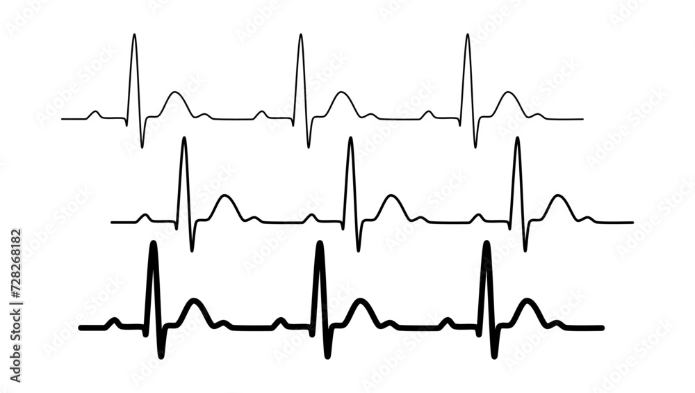 pulse line sign, black isolated silhouette