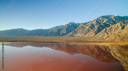 Red Water, Salt Lake, Saline Valley, Death Valley National Park, Mineral Colored