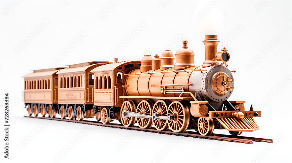 miniature train  made from wood