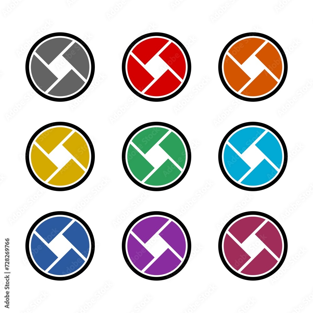 Lens Shutter Camera Photography Logo icon isolated on white background. Set icons colorful Lens Shutter Camera Photography Logo icon isolated on white background. Set icons colorful