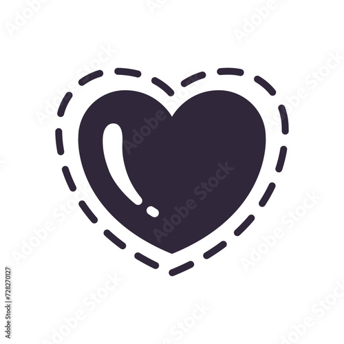 Heart icon outline style. Love symbol. Vector illustration