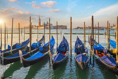 Venice cityscape and canal with gondolas © f11photo