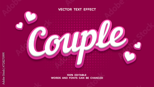 couple editable 3d text effect
