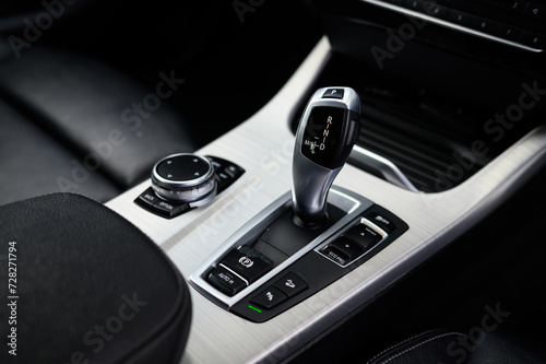 Modern car centre console with automatic gear box