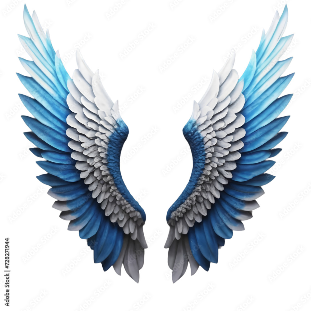 Fototapeta premium Free Photo Beautiful angel wings and light blue color Ai Generated