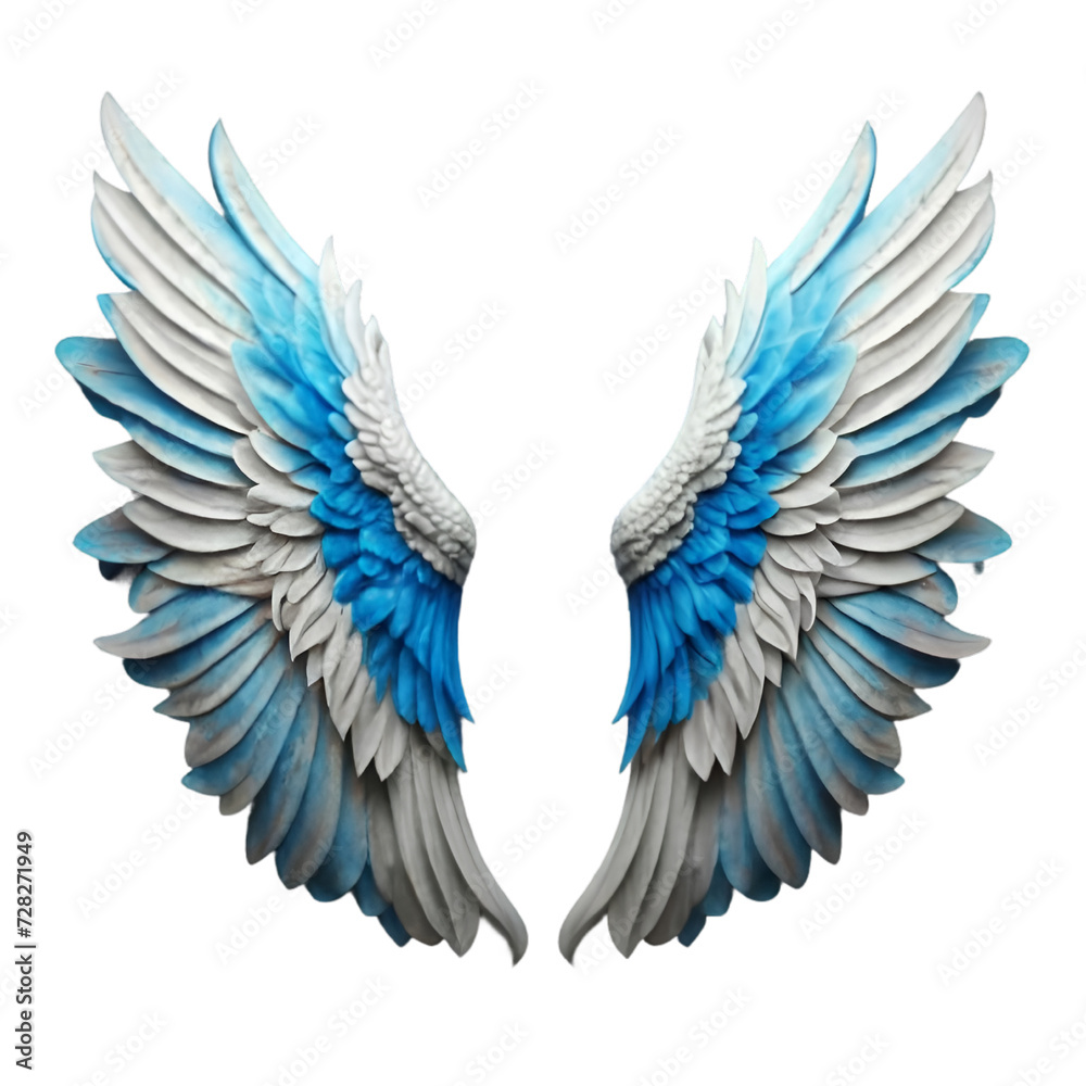Fototapeta premium Free Photo Beautiful angel wings and light blue color Ai Generated