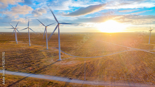 Windmills, Sustainable Energy, Mojave California, Drone Aerial Shots
