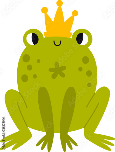 Childish Frog With Crown