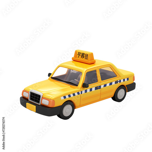 a yellow taxi car with black stripes