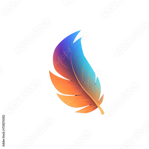a colorful feather on a white background photo