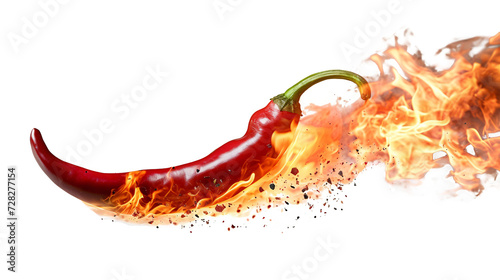 a red hot chili pepper on fire photo