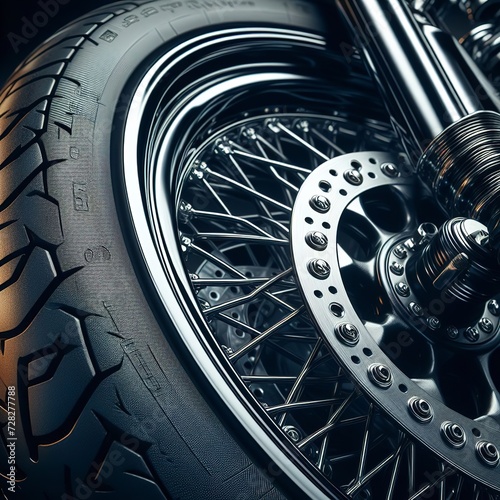 motorcycle tire with black rims