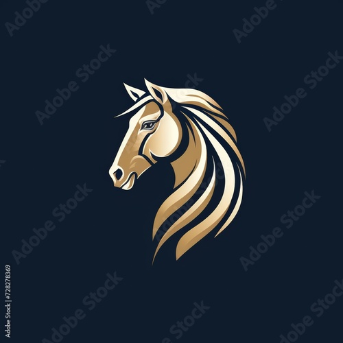flat vector logo of animal horse a simple flat horse logo for an equestrian center  highlighting elegance and freedom