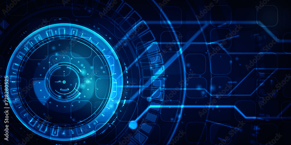2d illustration Abstract futuristic electronic circuit technology background 2d illustration Abstract futuristic electronic circuit technology background