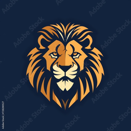 Flat logo vector logo of Lion Mascot log gamming logo lion king lion head