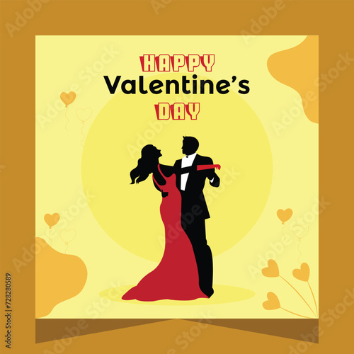 Happy Valentine's Day Romantic Couple Party Dance Social Media Post