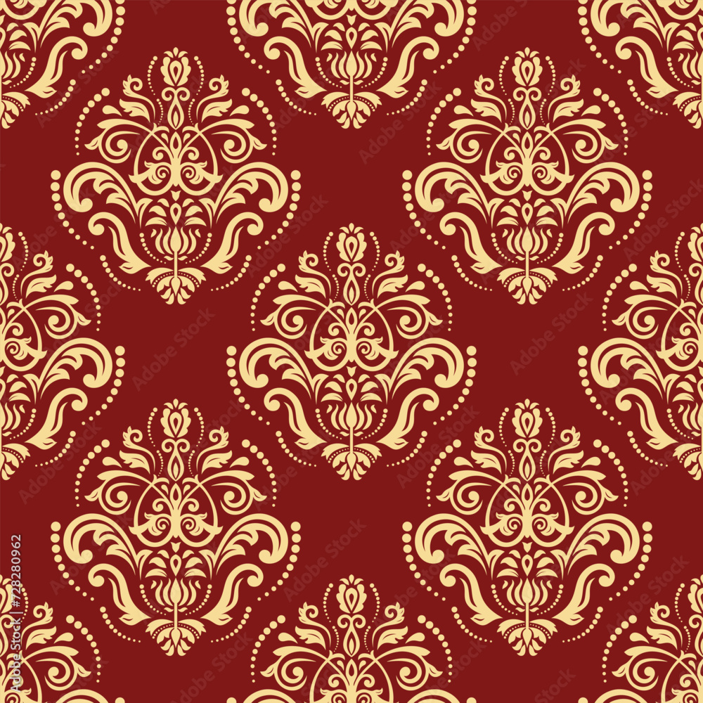 Orient vector classic pattern. Seamless abstract background with vintage elements. Orient red golden pattern. Ornament for wallpaper Orient vector classic pattern. Seamless abstract background with vintage elements. Orient red golden pattern. Ornament for wallpaper