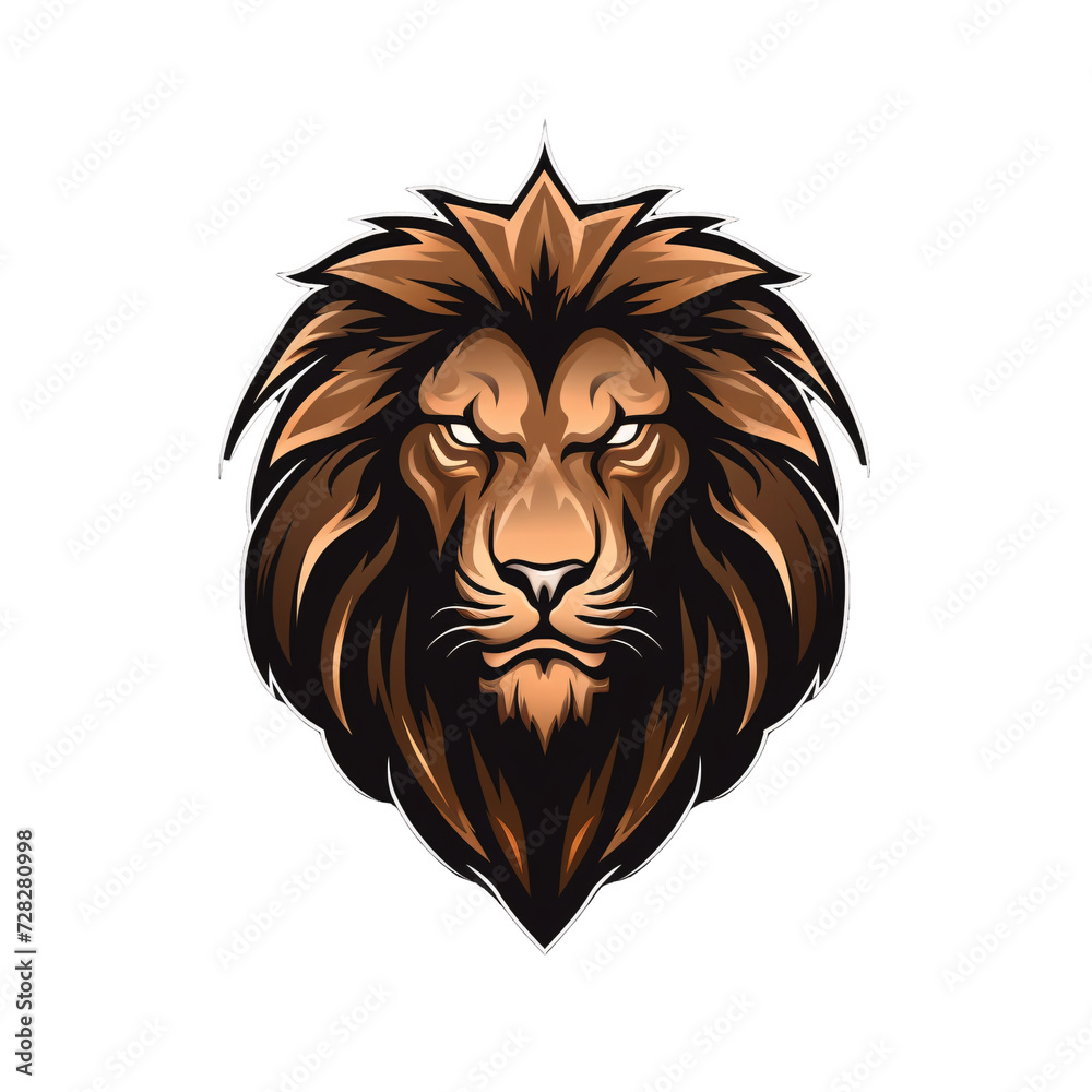 a lion head with a crown