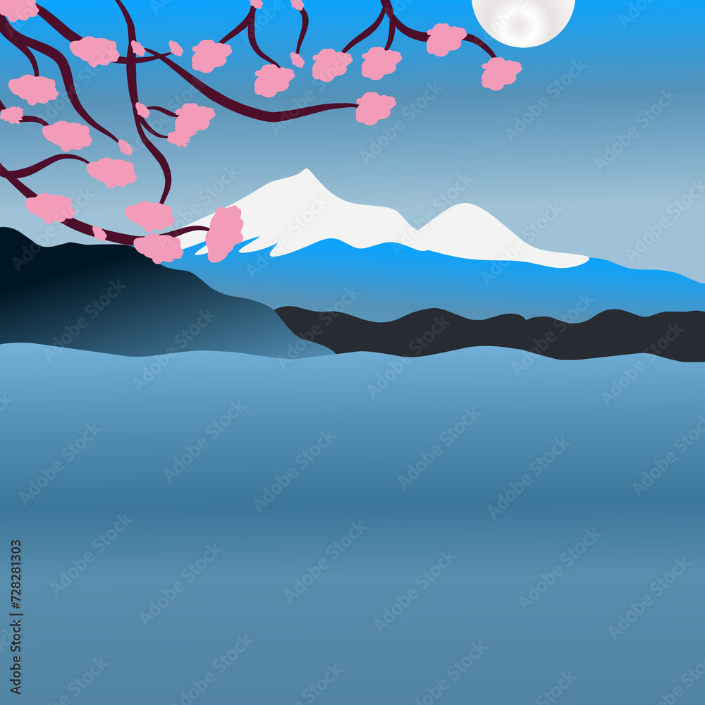 landscape with mountains, trees and lake landscape with mountains, trees and lake