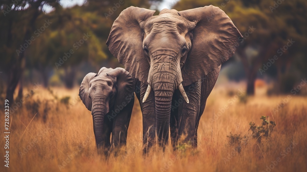 Elephants in National Park.