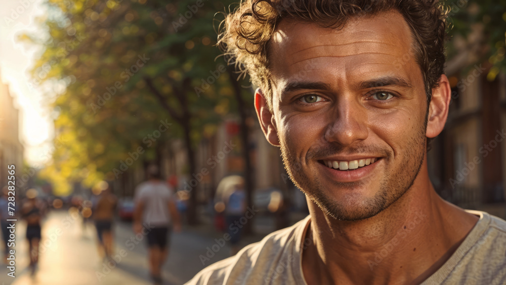 Portrait of a smiling man. AI Portrait of a smiling man. AI