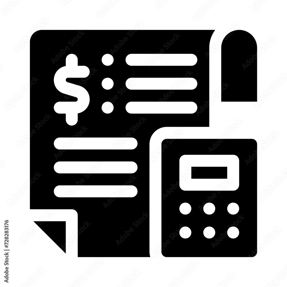 accounting glyph icon