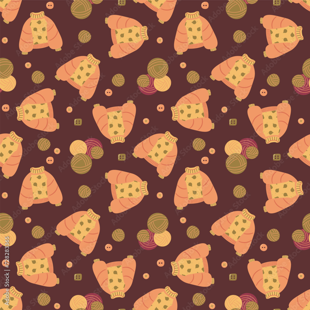 Knitting a seamless pattern. Designs for fabric, textiles, wallpaper, packaging. Knitting a seamless pattern. Designs for fabric, textiles, wallpaper, packaging.