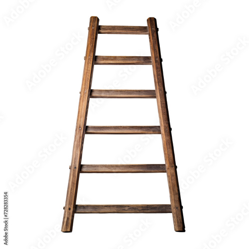 a wooden ladder with six wooden bars