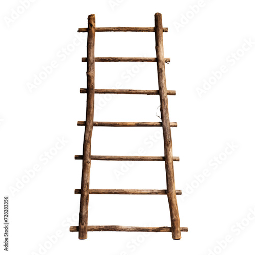 a wooden ladder on a white background photo